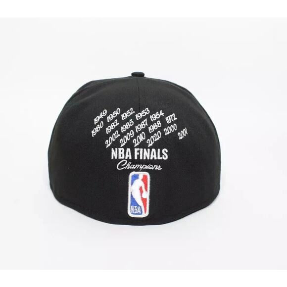 New Era Los Angeles Lakers Crown 17x Champions Fitted Hat Black Size 7 3/4 - Picture 2 of 8